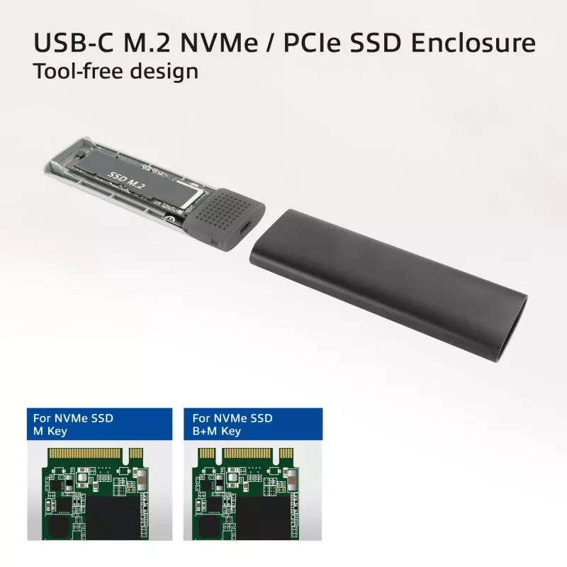 Θήκη SSD ACT AC1615 USB-C M.2 NVMe PCIe 10 Gbit/s μαύρο