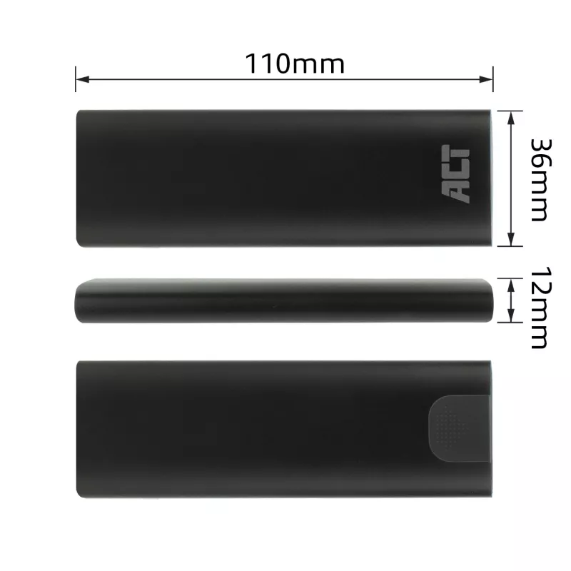 Θήκη SSD ACT AC1615 USB-C M.2 NVMe PCIe 10 Gbit/s μαύρο