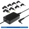 Λεπτός φορτιστής laptop ACT AC2055 65 W, για laptop έως 15,6 ιντσών, 8 άκρα, 3 m, μαύρος