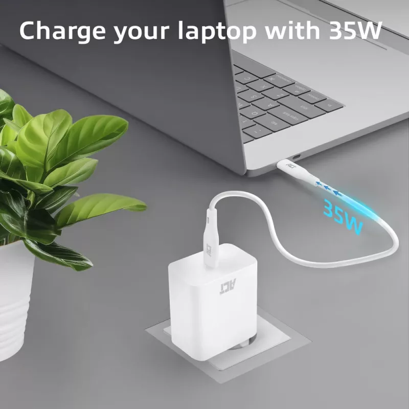 Φορτιστής USB-C ACT 35W Power Delivery PPS GaNFast universal