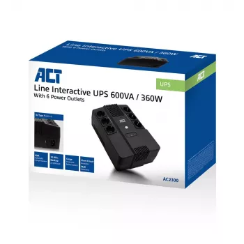 UPS Line Interactive ACT 600 VA - με πρίζες Schuko