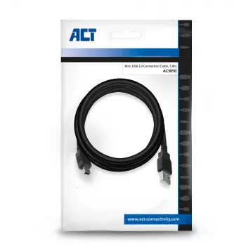 Καλώδιο σύνδεσης USB 2.0 ACT αρσενικό A - αρσενικό Mini-B 1,8 μέτρα