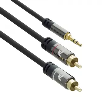 Καλώδιο ήχου ACT AC3605 1,5 m 3,5 mm σε 2 x RCA μαύρο