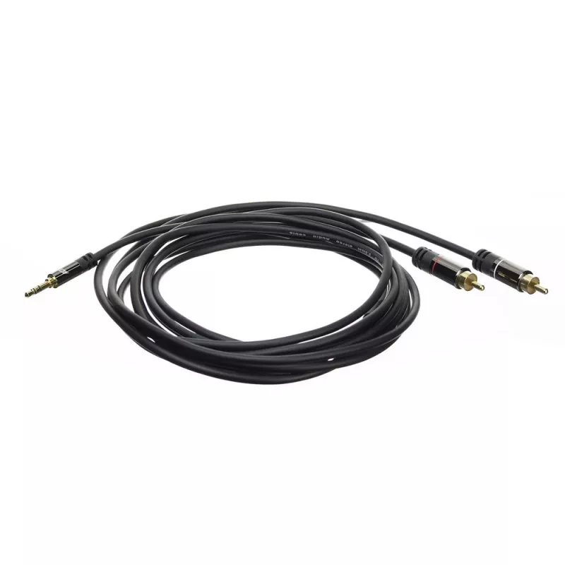 Καλώδιο ήχου ACT AC3605 1,5 m 3,5 mm σε 2 x RCA μαύρο