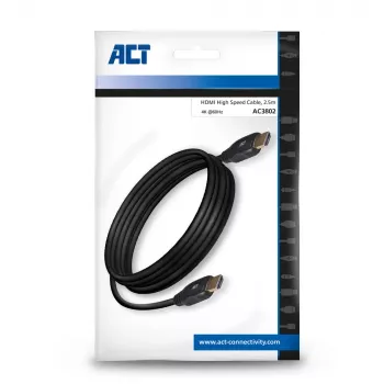 ACT 2,5 m HDMI 4K High Speed καλώδιο v2.0 HDMI-A αρσενικό - HDMI-A αρσενικό