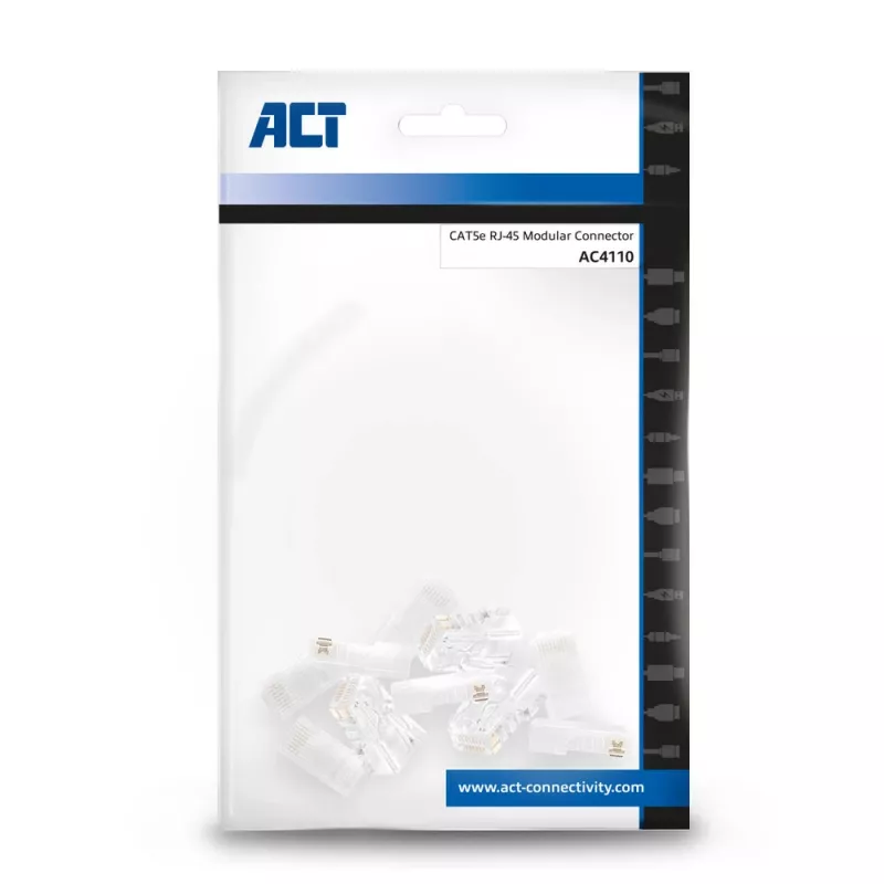 ACT Modular CAT5E RJ-45 Connector ACT AC4110 αρσενικό ασημί διαφανές 10 τεμ.