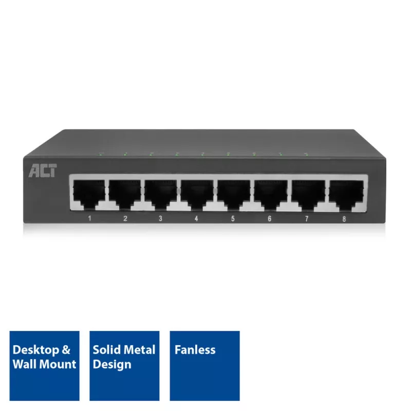 Unmanaged switch ACT AC4418 8 θύρες Gigabit Ethernet 10/100/1000