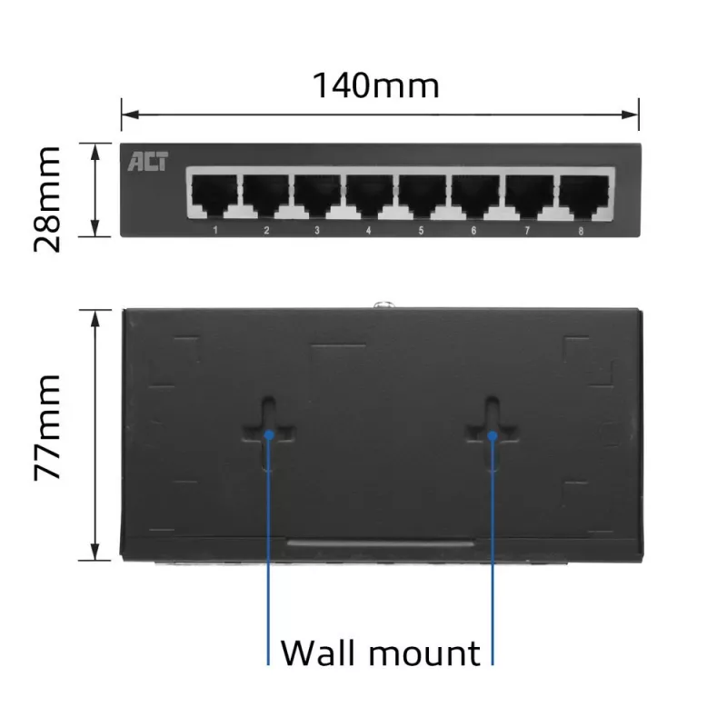 Unmanaged switch ACT AC4418 8 θύρες Gigabit Ethernet 10/100/1000