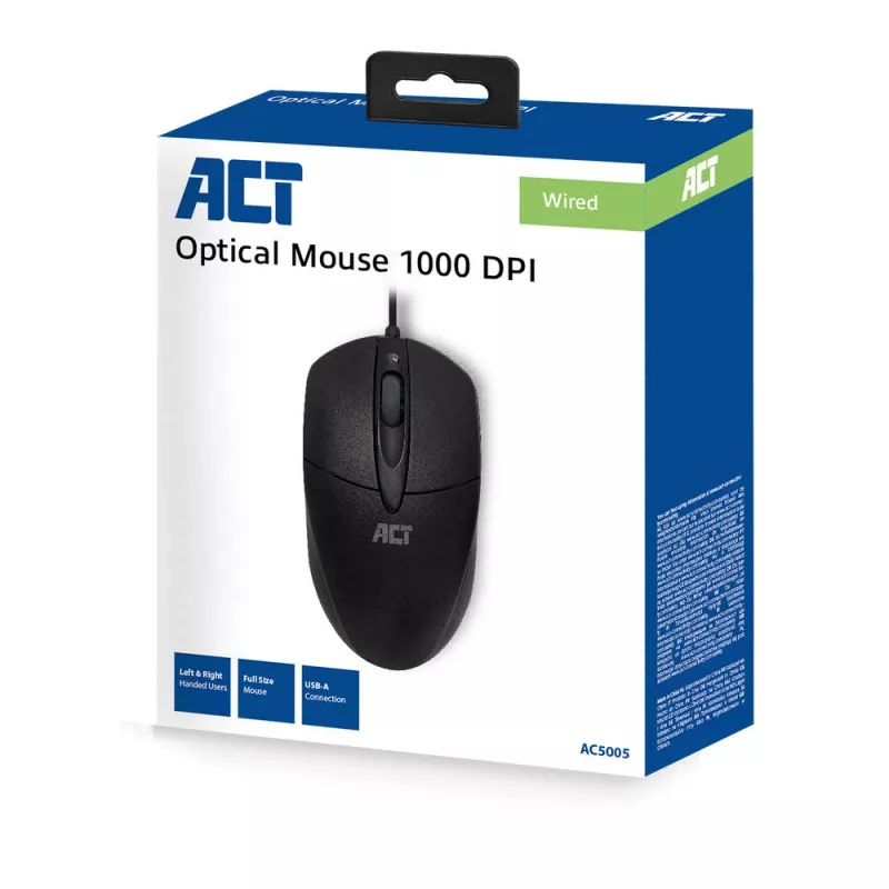 ACT ενσύρματο οπτικό ποντίκι 1000 DPI, USB