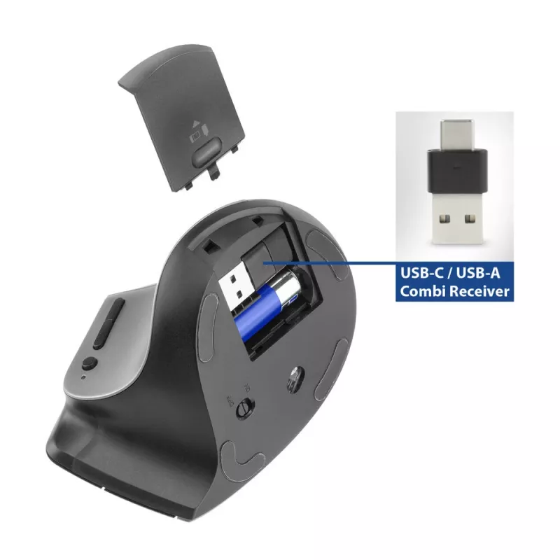 ACT ασύρματο εργονομικό ποντίκι με Bluetooth και USB-C/USB-A