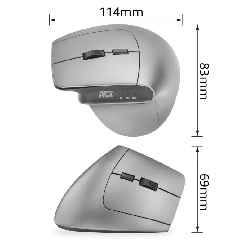 ACT ασύρματο εργονομικό ποντίκι με Bluetooth και USB-C/USB-A