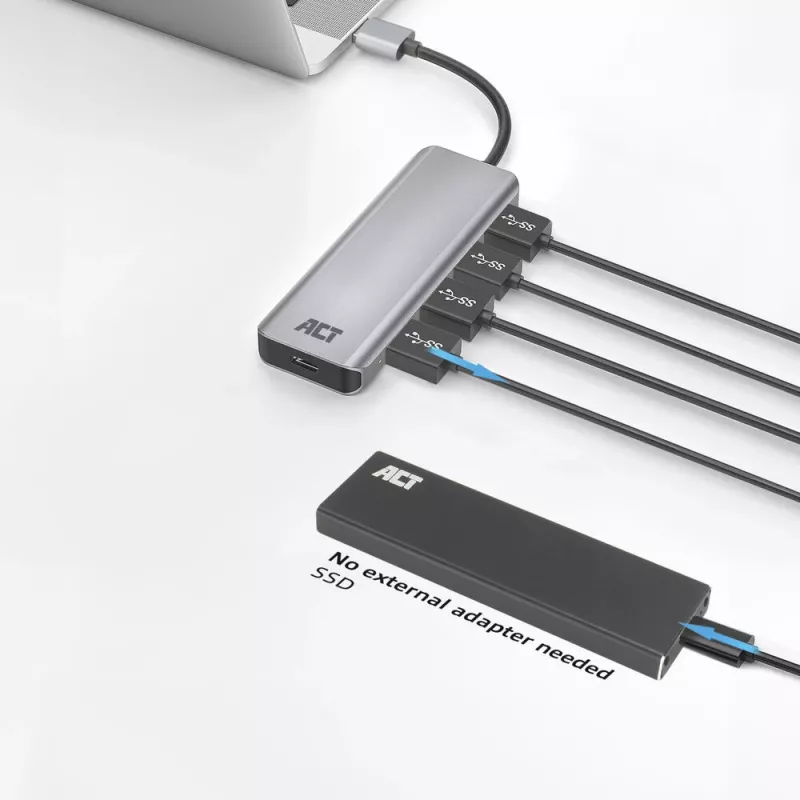 USB Hub ACT AC6121 Type-A 5000 Mbit/s αλουμίνιο