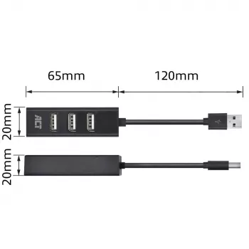 USB-Hub ACT AC6205 2.0 480 Mbit/s μαύρο 0,12m
