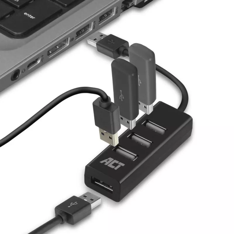 USB-Hub ACT AC6205 2.0 480 Mbit/s μαύρο 0,12m