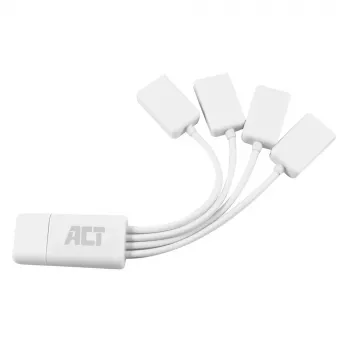 ACT USB-Hub 4 θύρες USB-A εύκαμπτο USB 3.2 Gen 1 λευκό 480 Mbit/s