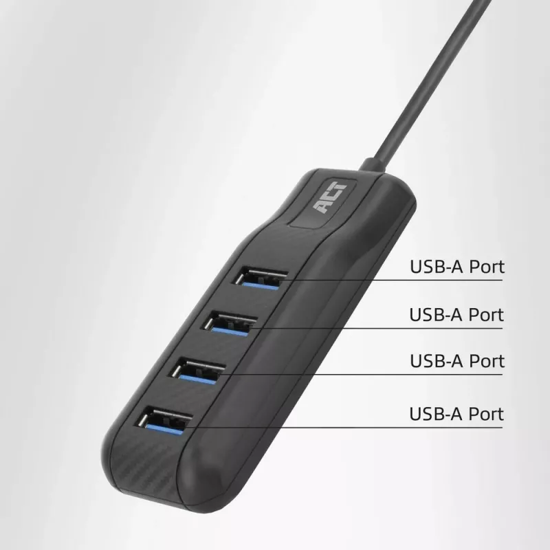 ACT AC6420 Hub διασύνδεσης USB 3.2 Gen 1 (3.1 Gen 1) Type-C 5000 Mbit/s μαύρο