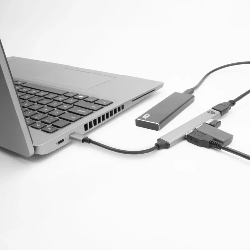 USB Hub ACT AC6425 Type-C 5000 Mbit/s αλουμίνιο γκρι
