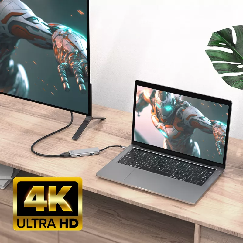 ACT προσαρμογέας USB-C 4K Multiport για 2 οθόνες HDMI, θύρα δεδομένων USB-A