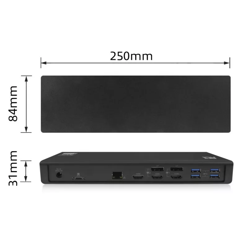 ACT USB-C Docking Station 4K, για 2 ή 3 οθόνες HDMI/DisplayPort, DisplayLink