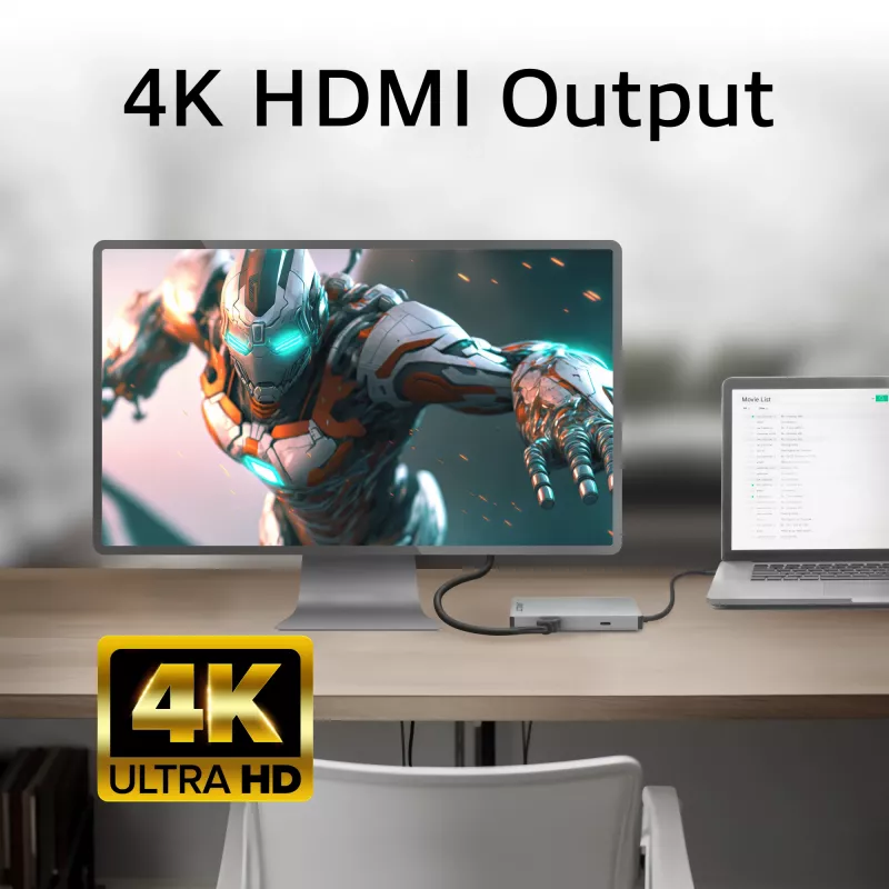 ACT USB-C 4K Docking Station για 1 οθόνη HDMI, Ethernet, USB-C, USB-A, αναγνώστης καρτών και PD passthrough