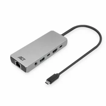 ACT USB-C 4K / 8K 30Hz Docking Station για 1 οθόνη HDMI, 2,5 Gigabit Ethernet, USB-C 10Gbps, USB-A 10Gbps, 3,5mm ήχος, PD passthrough
