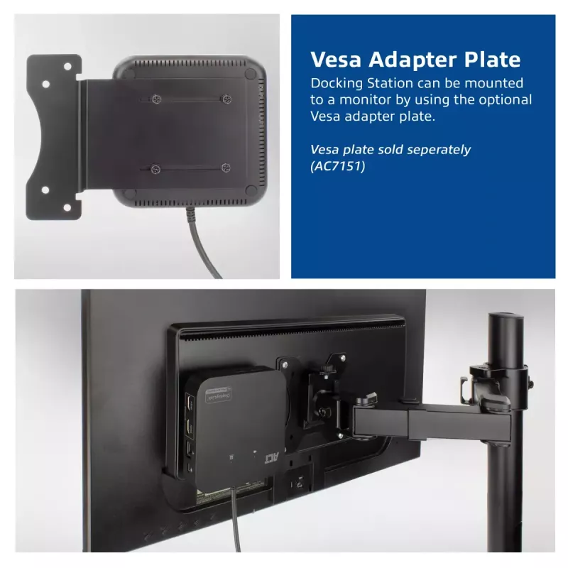 ACT Universal USB-C Docking Station 4K, για 2 οθόνες HDMI/DisplayPort, DisplayLink, συμπαγής σχεδιασμός