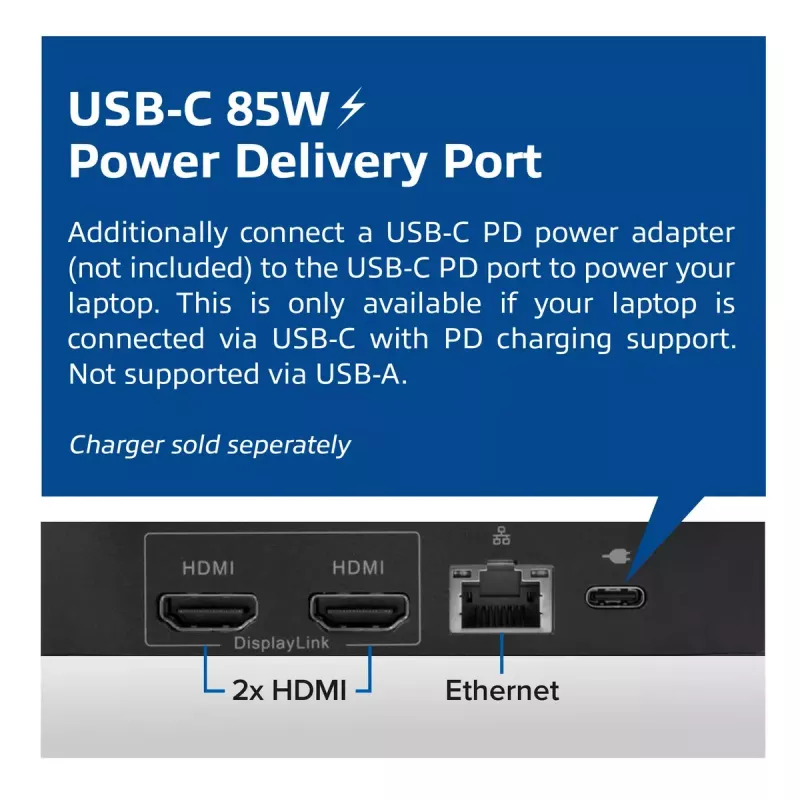 ACT Universal USB-C Docking Station 4K, για 2 οθόνες HDMI/DisplayPort, DisplayLink, συμπαγής σχεδιασμός