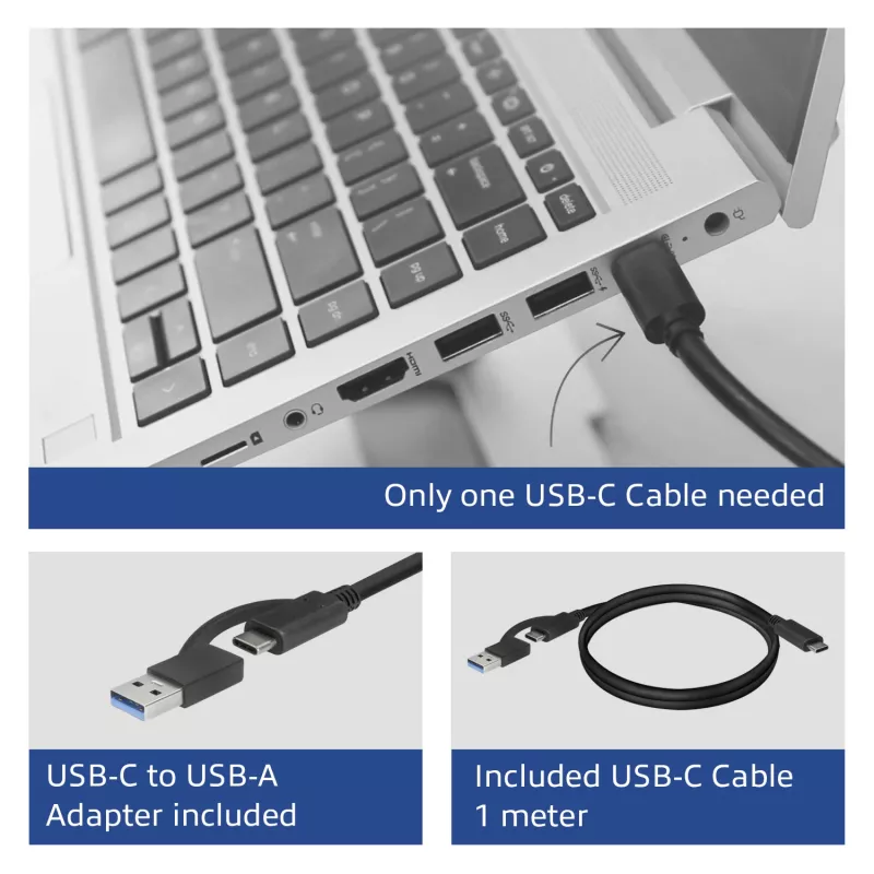 ACT USB-C Docking Station 4K, για 2 οθόνες HDMI ή DisplayPort, DisplayLink
