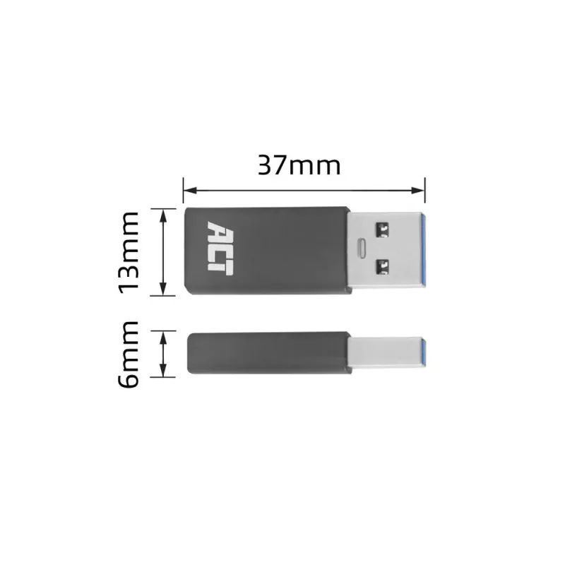 Αντάπτορας USB-A σε USB-C ACT AC7375 γκρι