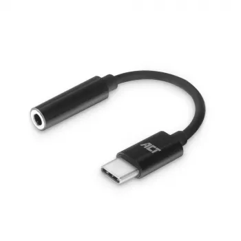 Καλώδιο ήχου ACT AC7380 0,11m 3,5mm θηλυκή USB Type-C αρσενικό μαύρο