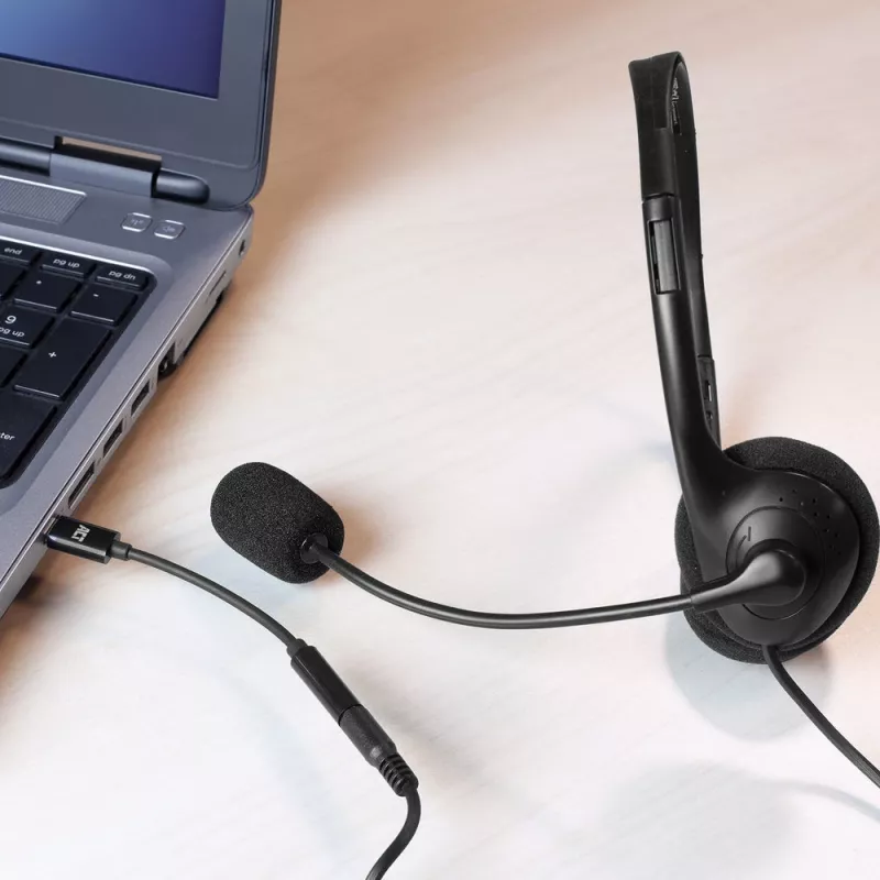 Καλώδιο ήχου ACT AC7380 0,11m 3,5mm θηλυκή USB Type-C αρσενικό μαύρο