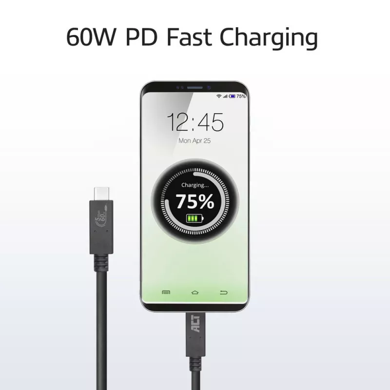 Καλώδιο ACT USB 3.0 USB-C USB-IF πιστοποιημένο 1 μέτρο 5 Gbit/s