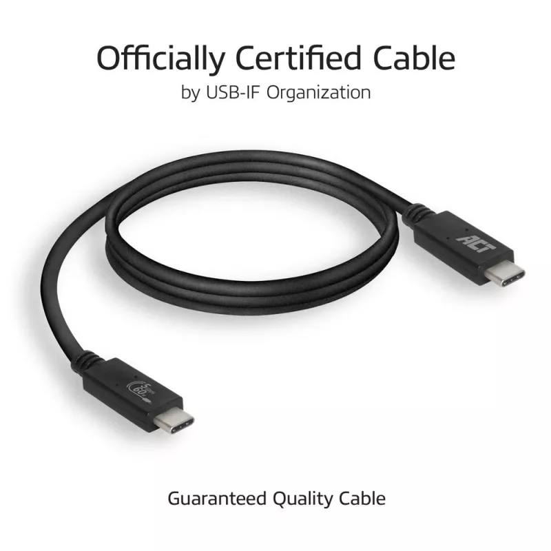 Καλώδιο ACT USB 3.0 USB-C USB-IF πιστοποιημένο 2 μέτρα 5 Gbit/s