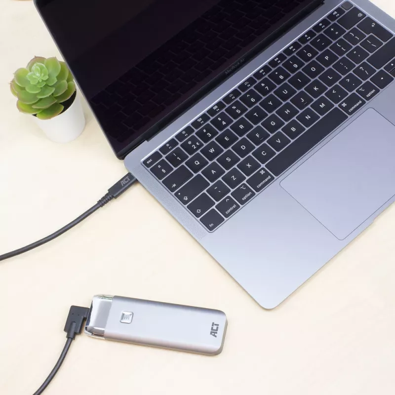 Γωνιακό καλώδιο ACT USB 3.0 USB-C 1 μέτρο 5 Gbit/s μαύρο