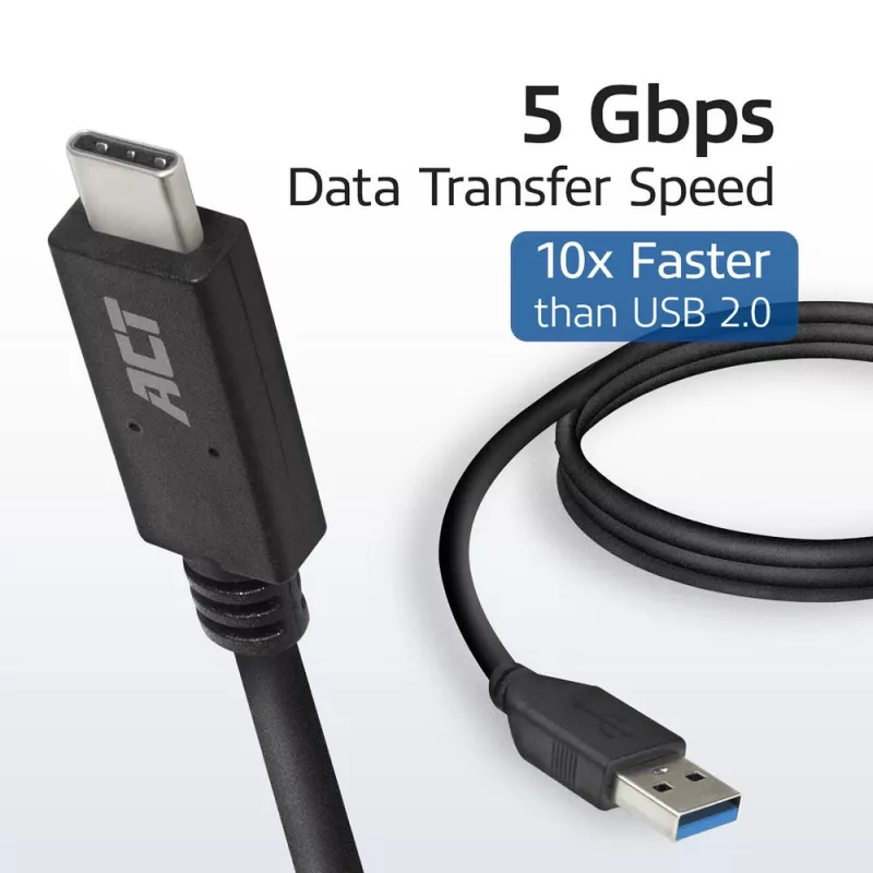 Καλώδιο ACT USB 3.0 USB-A σε USB-C 1 μέτρο 5 Gbit/s μαύρο