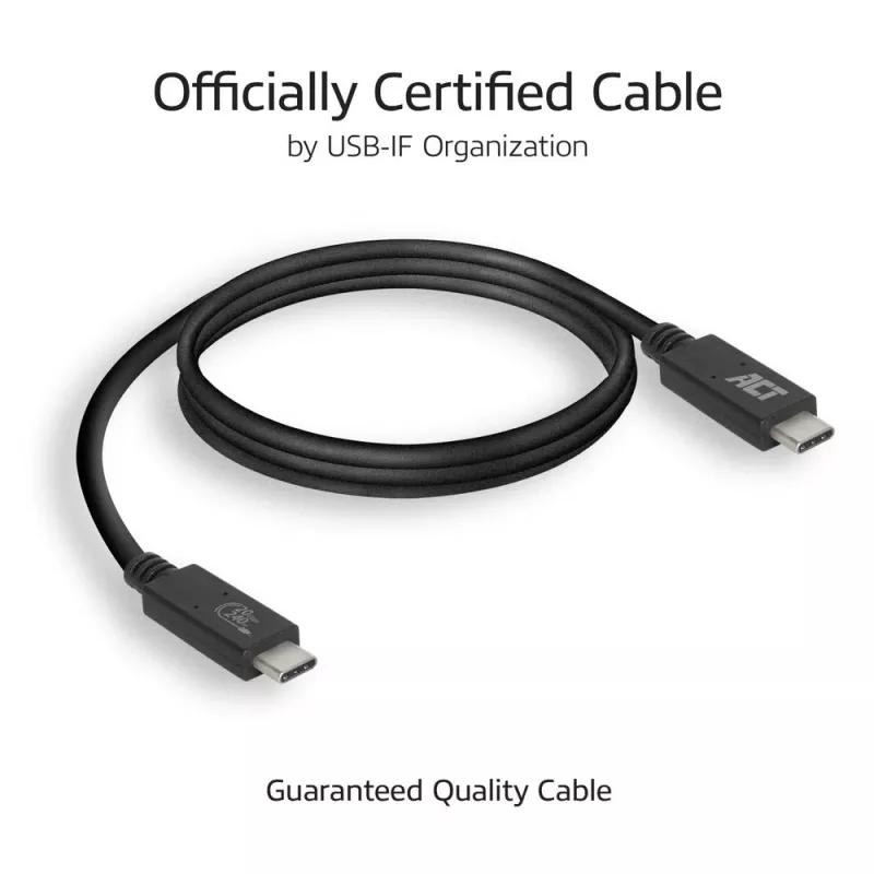 Καλώδιο ACT USB4® 20Gbps, USB-C, USB-IF πιστοποιημένο, 1 μέτρο