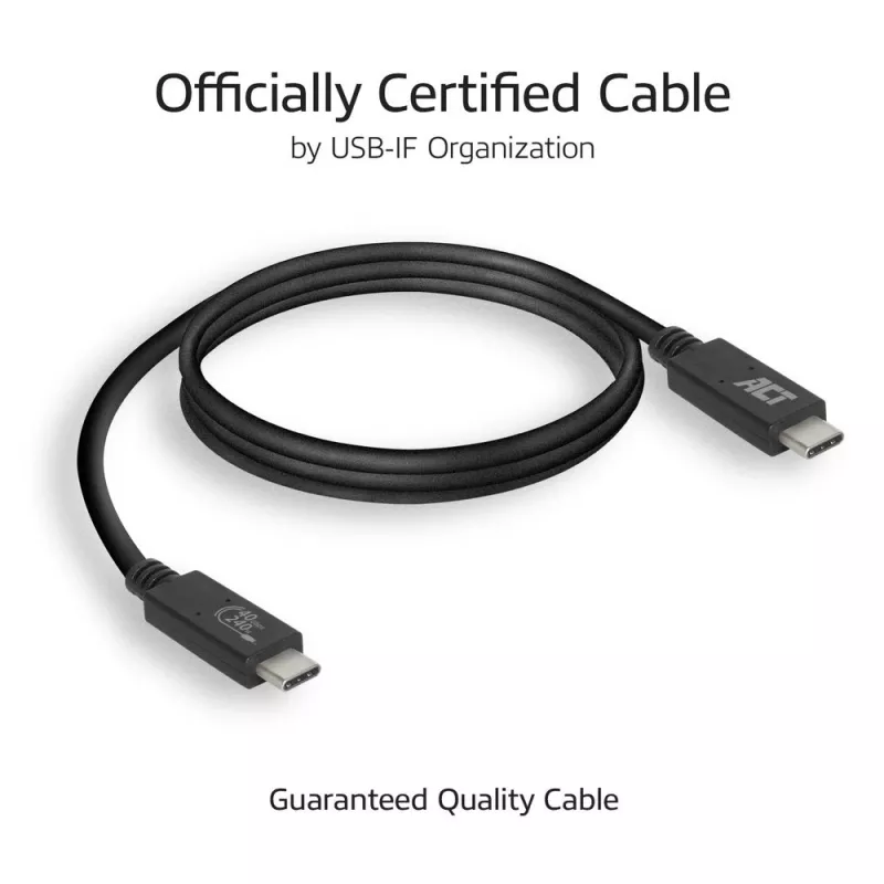 Καλώδιο ACT USB4® 40Gbps 240W USB Type-C®, USB-IF πιστοποιημένο, 0,8 μέτρα
