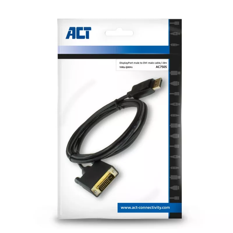Καλώδιο αντάπτορας DisplayPort σε DVI ACT AC7505 1,8 m