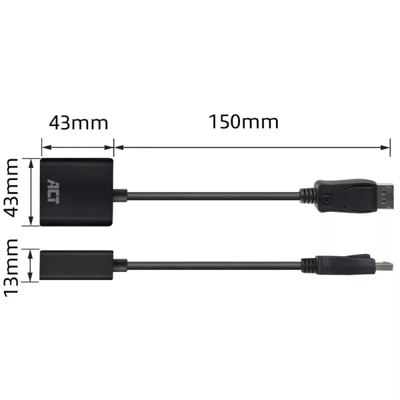 Αντάπτορας ACT DisplayPort αρσενικό σε DVI θηλυκή 0,15 m AC7510