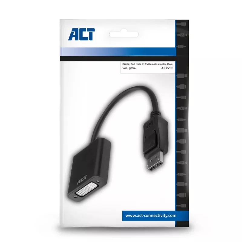 Αντάπτορας ACT DisplayPort αρσενικό σε DVI θηλυκή 0,15 m AC7510