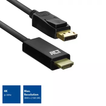 Καλώδιο αντάπτορας DisplayPort σε HDMI ACT AC7550 1,8 m