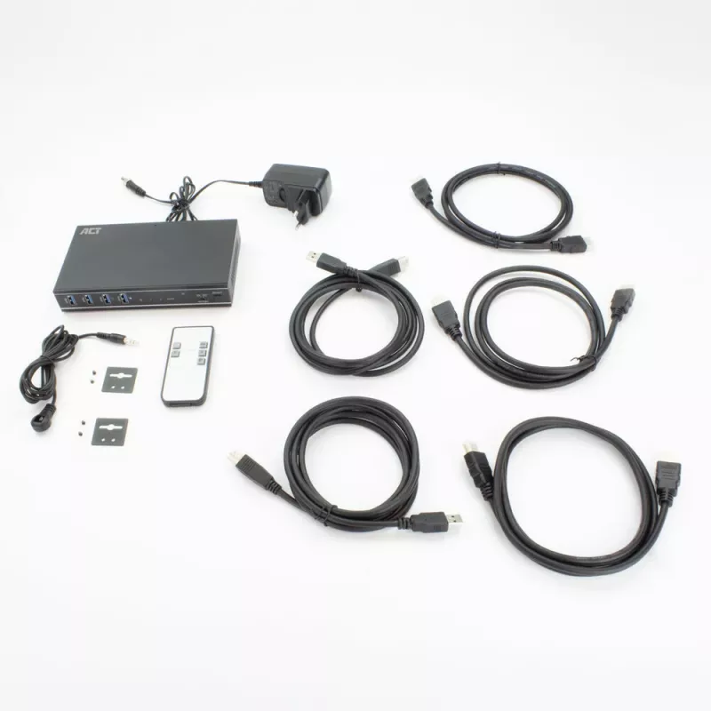 Διακόπτης KVM ACT 2 θυρών HDMI 4K@60Hz, USB 3.2 Gen1 (USB 3.0)