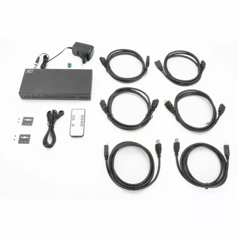 Διακόπτης KVM ACT 2 θυρών Dual HDMI 4K@60Hz, USB 3.2 Gen1 (USB 3.0)