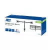 ACT AC8302 Βάση γραφείου για δύο οθόνες, έως 32 ίντσες, σφιγκτήρας / διαπερατή στερέωση, μαύρη