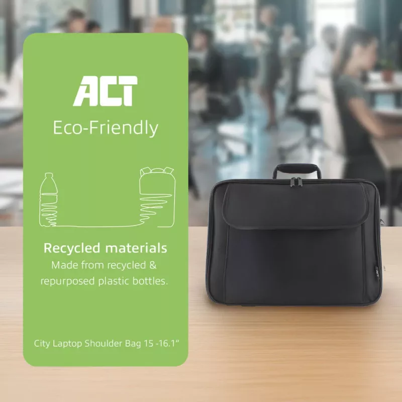 ACT Office τσάντα ώμου για laptop έως 16,1 inch από ανακυκλωμένα πλαστικά μπουκάλια