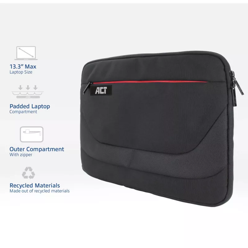 Θήκη sleeve ACT Suburb θήκη laptop 13,3 inch από ανακυκλωμένα πλαστικά μπουκάλια