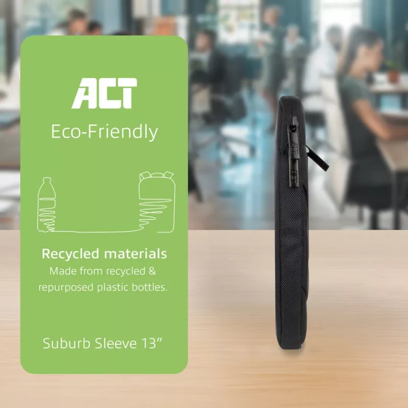 Θήκη sleeve ACT Suburb θήκη laptop 13,3 inch από ανακυκλωμένα πλαστικά μπουκάλια