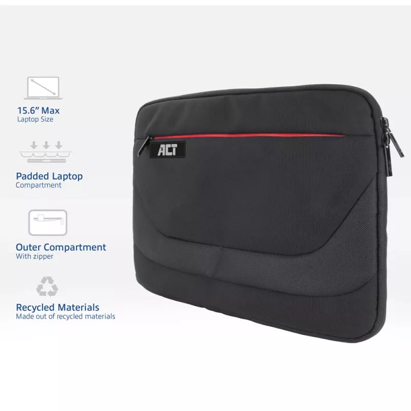 Θήκη sleeve ACT Suburb θήκη laptop 15,6 inch από ανακυκλωμένα πλαστικά μπουκάλια