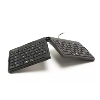 BakkerElkhuizen Goldtouch Travel Go2 ενσύρματο DE Qwertz, Mini, ενσύρματο, USB, διακόπτες ψαλιδιού, QWERTZ, μαύρο