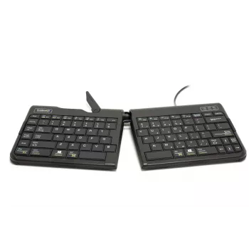 BakkerElkhuizen Goldtouch Travel Go2 ενσύρματο DE Qwertz, Mini, ενσύρματο, USB, διακόπτες ψαλιδιού, QWERTZ, μαύρο